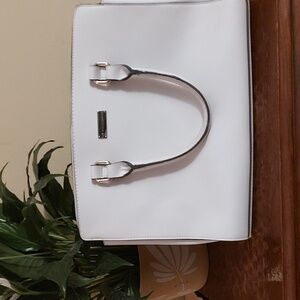 Vintage NY & Co Bone and Silvertone Medium Crossbody/Tote